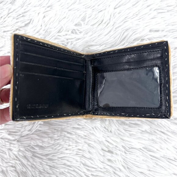 Wool Blanket Covered Wallet with Hand Beaded Edging Native American - Picture 4 of 8